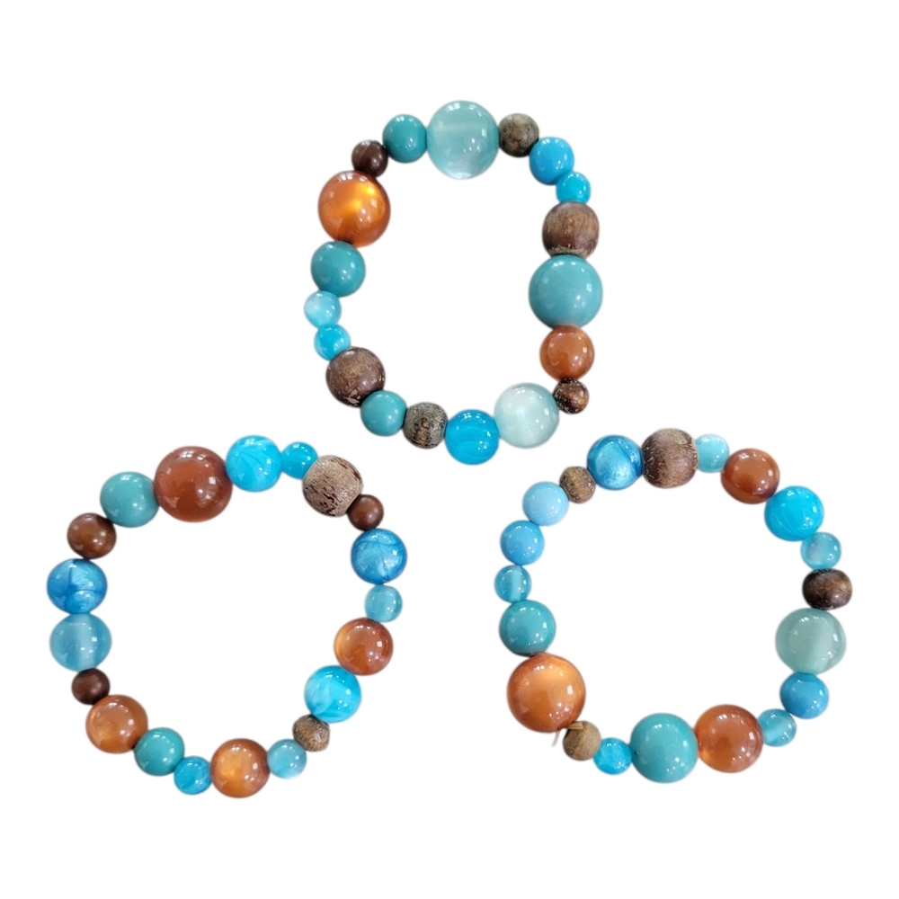 Bundle of 3 Colorful Beaded Bracelets